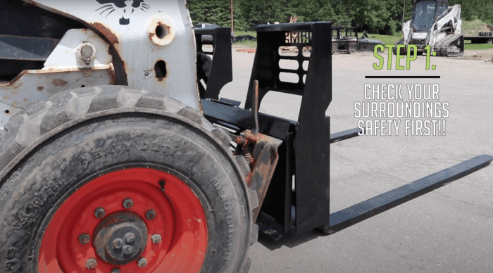 Step 1 - start of how to change skid steer attachments